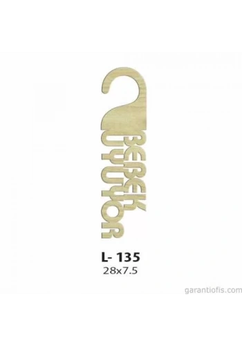 Hobi-Art L 135 Lazer Kesim Bebek Uyuyor Yazılı Kapı Kolu Askısı