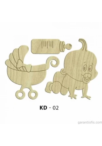 Hobi-Art KD 02 Bebek Seti Dekoratif Mini Ahşap Obje