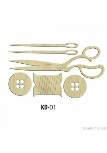 Hobi-Art KD 01 Terzi Seti Dekoratif Mini Ahşap Obje