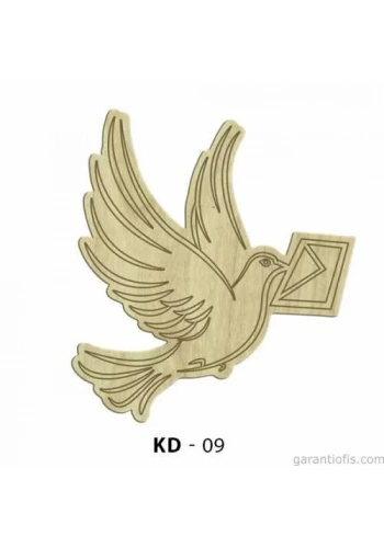 Hobi-Art KD 09 - Posta Güvercini Dekoratif Mini Ahşap Obje