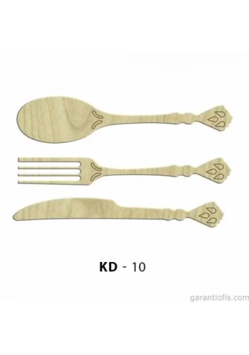Hobi-Art KD 10 - Çatal Kaşık Bıçak Dekoratif Mini Ahşap Obje