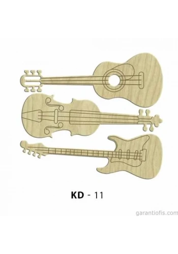 Hobi-Art KD 11 - Gitar Seti Dekoratif Mini Ahşap Obje