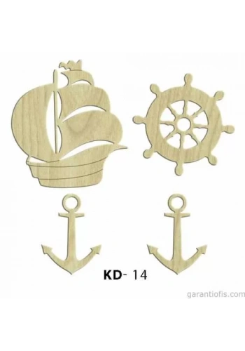 Hobi-Art KD 14 - Denizci Seti Dekoratif Mini Ahşap Obje