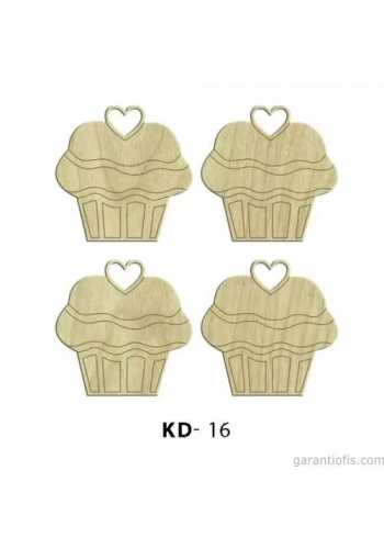 Hobi-Art KD 16 - Kalpli Kekler  Dekoratif Mini Ahşap Obje