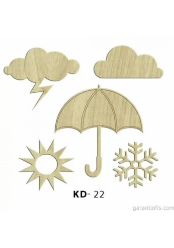 Hobi-Art KD 22 - Mevsim Setii  Dekoratif Mini Ahşap Obje