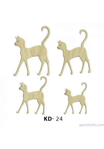 Hobi-Art KD 24 - Kediler Dekoratif Mini Ahşap Obje