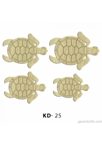 Hobi-Art KD 25 - Kaplumbağalar Dekoratif Mini Ahşap Obje