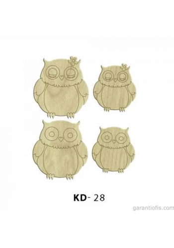 Hobi-Art KD 28 - Baykuş Dekoratif Mini Ahşap Obje