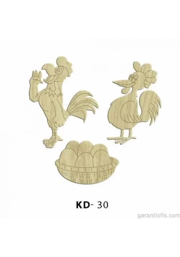 Hobi-Art KD 30 - Kümes Seti Dekoratif Mini Ahşap Obje