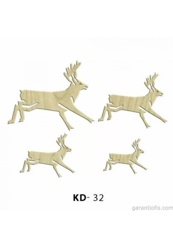 Hobi-Art KD 32 - Geyik Dekoratif Mini Ahşap Obje