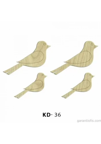 Hobi-Art KD 36 - Kuşlar Dekoratif Mini Ahşap Obje