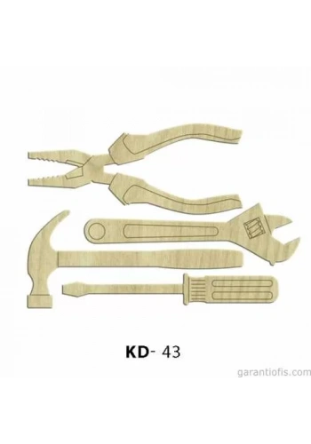 Hobi-Art KD 43 - Tamirci Seti Dekoratif Mini Ahşap Obje