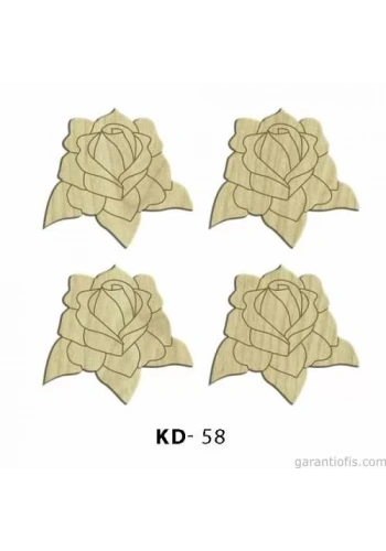 Hobi-Art KD 58 - Güller Dekoratif Mini Ahşap Obje