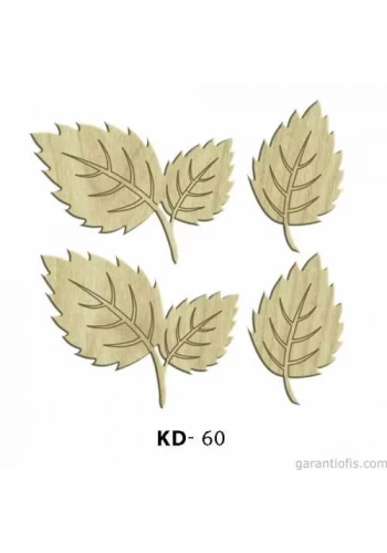 Hobi-Art KD 60 - Yaprak Tasarımlı Dekoratif Mini Ahşap Obje