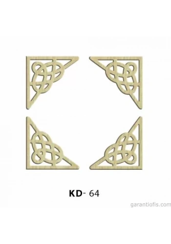 Hobi-Art KD 64 - Köşebent Tasarımlı Dekoratif Mini Ahşap Obje