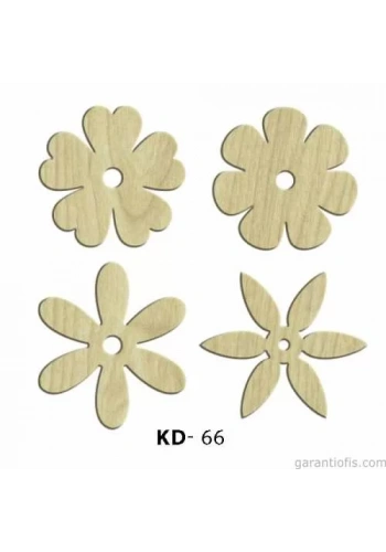 Hobi-Art KD 66 - Çiçek Tasarımlı Dekoratif Mini Ahşap Obje
