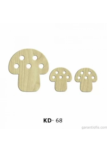 Hobi-Art KD 68 - Mantar Tasarımlı Dekoratif Mini Ahşap Obje