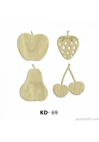 Hobi-Art KD 69 - Meyve Seti Dekoratif Mini Ahşap Obje