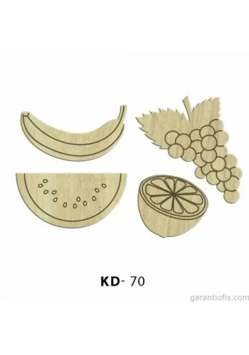 Hobi-Art KD 70 - Meyve Seti Dekoratif Mini Ahşap Obje