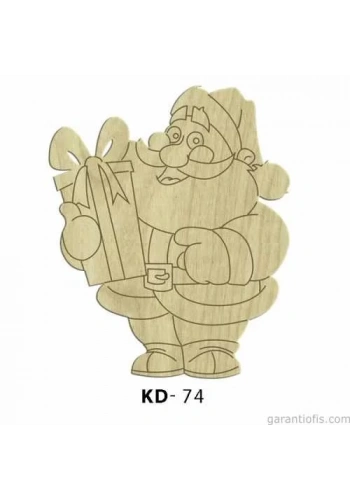 Hobi-Art KD 74 - Noel Baba Tasarımlı Dekoratif Mini Ahşap Obje