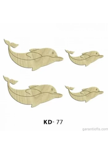 Hobi-Art KD 77 - Yunus Şekilli Dekoratif Mini Ahşap Obje