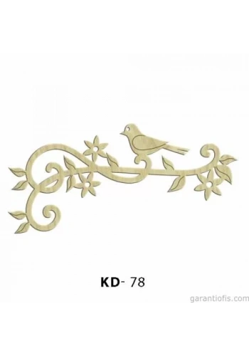 Hobi-Art KD 78 - Daldaki Kuş Dekoratif Mini Ahşap Obje