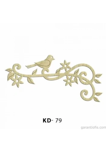 Hobi-Art KD 79 - Dalda ki Kuş Dekoratif Mini Ahşap Obje