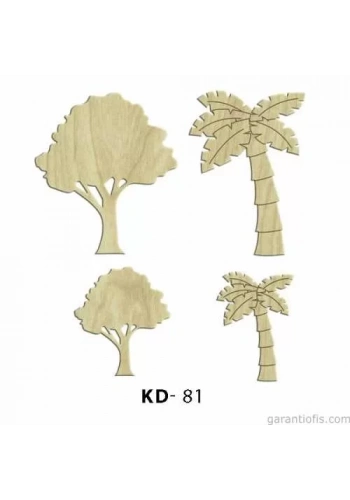 Hobi-Art KD 81 - Ağaçlar Dekoratif Mini Ahşap Süs Obje
