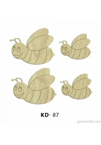 Hobi-Art KD 87 - Arı Şeklinde Dekoratif Mini Ahşap Süs Obje