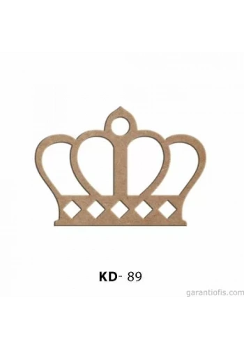 Hobi-Art KD 89 - Taç Şeklinde Dekoratif Mini Ahşap Süs Obje