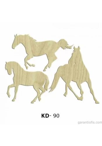 Hobi-Art KD 90 - At Şeklinde Dekoratif Mini Ahşap Süs Obje
