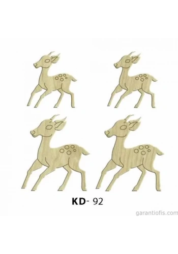 Hobi-Art KD 92 - Ceylan Şeklinde Dekoratif Mini Ahşap Süs Obje