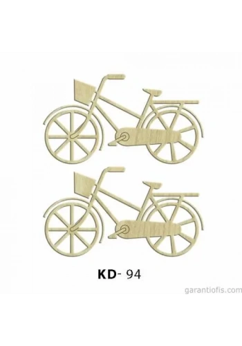 Hobi-Art KD 94 - Bisiklet Şeklinde Dekoratif Mini Ahşap Süs Objeler