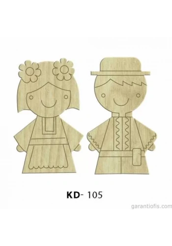 Hobi-Art KD 105 - Erkek ve Kadın Çifti Dekoratif Mini Figür Ahşap Süs Objeler