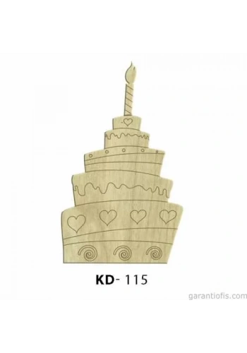 Hobi-Art KD 115 - Yaş Pasta Figürlü Dekoratif Mini Ahşap Obje