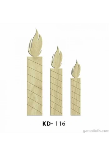 Hobi-Art KD 116 - Mum Figürlü Dekoratif Mini Ahşap Obje