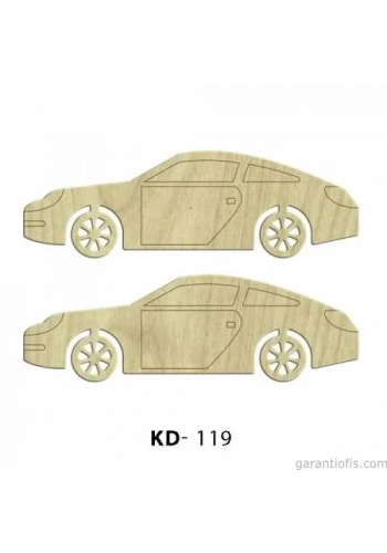 Hobi-Art KD 119 - Otomobil Figürlü Dekoratif Mini Ahşap Obje