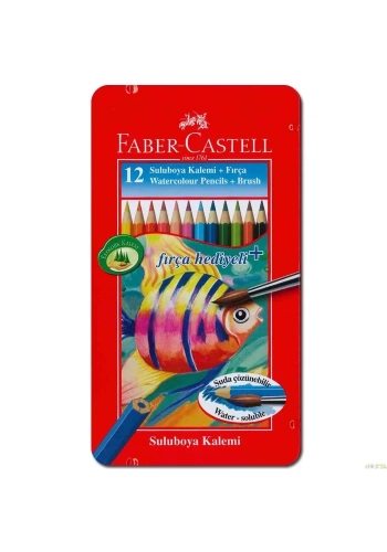 Faber Castell  12 li Sulu Boya Kalemi (Fırça Hediyeli)