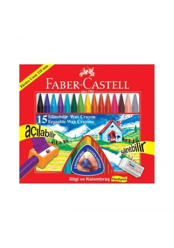 Faber Castell Mum Boya Wax Crayon 15 Renk Hediyeli