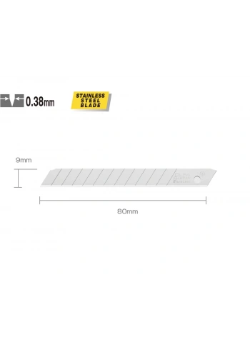 OLFA AB-50S Standart Dar Paslanmaz Maket Bıçağı Yedeği (50 li)