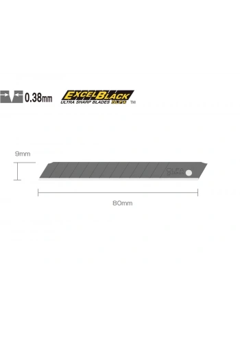 OLFA ABB-50 Standart Dar Black Seri Maket Bıçağı Yedeği (50 li)