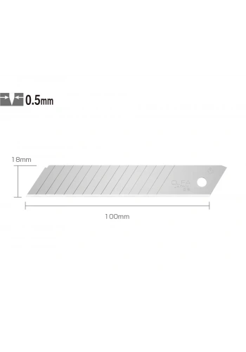 OLFA LBD-50 Standart Çift Segmentli Geniş Maket Bıçağı Yedeği (50 li)