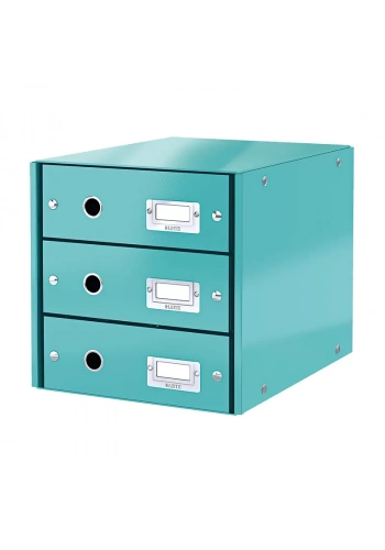 LEİTZ 6048 WOW C&S 3 ÇEKMECELİ EVRAK RAFI METALİK BUZ MAVİSİ