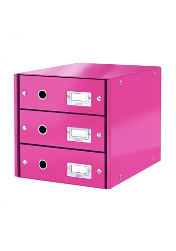 LEİTZ 6048 WOW C&S 3 ÇEKMECELİ EVRAK RAFI METALİK PEMBE