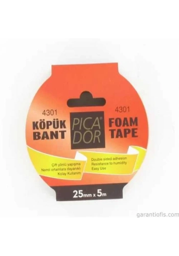 Picador 25 lik Çift Taraflı Köpük Bant (25mm x 5metre)