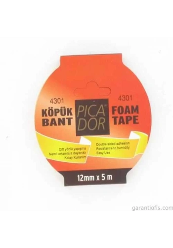 Picador 12 lik Çift Taraflı Köpük Bant (12mm x 5metre)