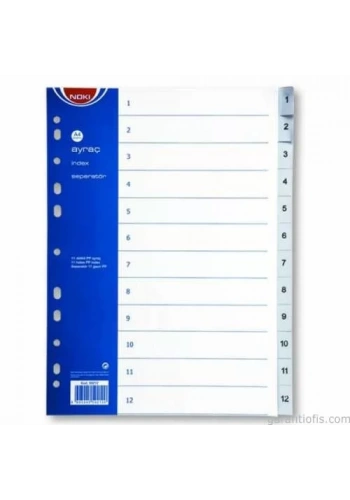 NOKİ 1-12 Rakamlı PP Seperatör (Ayraç)