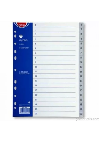 NOKİ 1-20 Rakamlı PP Seperatör (Ayraç)