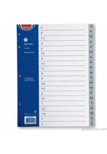 NOKİ A-Z Harfli PP Seperatör (Ayraç)