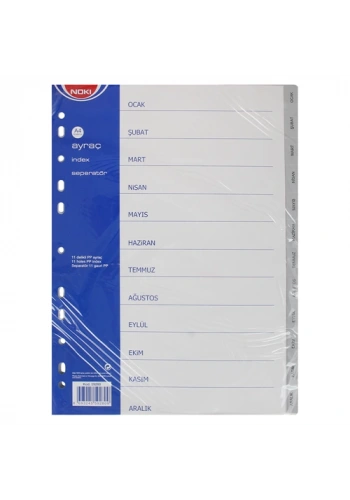NOKİ Ocak-Aralık Aylar PP Seperatör (Ayraç)